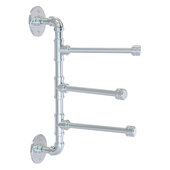  Pipeline Collection 3-Swing Arm Vertical Towel Bar in Polished Chrome, 3'' W x 10'' D x 15'' H