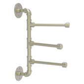  Pipeline Collection 3-Swing Arm Vertical Towel Bar in Satin Nickel, 3'' W x 10'' D x 15'' H