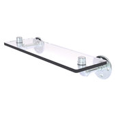  Pipeline Collection 16'' Glass Shelf in Polished Chrome, 16'' W x 5-5/8'' D x 3-1/2'' H