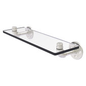  Pipeline Collection 16'' Glass Shelf in Satin Nickel, 16'' W x 5-5/8'' D x 3-1/2'' H