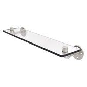  Pipeline Collection 22'' Glass Shelf in Satin Nickel, 22'' W x 5-5/8'' D x 3-1/2'' H