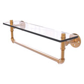  Pipeline Collection 22'' Glass Shelf with Towel Bar in Brushed Bronze, 22'' W x 5-5/8'' D x 6-1/2'' H