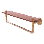  Pipeline Collection 22'' Ironwood Shelf with Towel Bar in Brushed Bronze, 22'' W x 5-5/8'' D x 6-1/2'' H