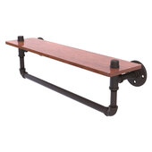  Pipeline Collection 22'' Ironwood Shelf with Towel Bar in Oil Rubbed Bronze, 22'' W x 5-5/8'' D x 6-1/2'' H