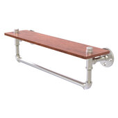  Pipeline Collection 22'' Ironwood Shelf with Towel Bar in Satin Nickel, 22'' W x 5-5/8'' D x 6-1/2'' H
