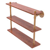 Pipeline Collection 22'' Ironwood Triple Shelf in Brushed Bronze, 22'' W x 5-5/8'' D x 16-7/8'' H