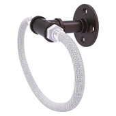  Pipeline Collection Towel Ring with Stainless Steel Braided Ring in Antique Bronze, 9-1/2'' W x 3-13/16'' D x 7'' H
