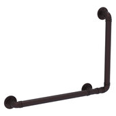  Pipeline Collection 12'' x 18'' Right Hand 90 Degree Grab Bar in Antique Bronze, 21-1/2'' W x 3-3/16'' D x 15-1/2'' H