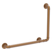  Pipeline Collection 12'' x 18'' Right Hand 90 Degree Grab Bar in Brushed Bronze, 21-1/2'' W x 3-3/16'' D x 15-1/2'' H