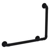  Pipeline Collection 12'' x 18'' Right Hand 90 Degree Grab Bar in Matte Black, 21-1/2'' W x 3-3/16'' D x 15-1/2'' H