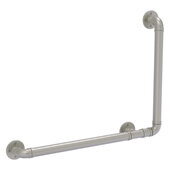  Pipeline Collection 24'' x 30'' Right Hand 90 Degree Grab Bar in Satin Nickel, 33-1/2'' W x 3-3/16'' D x 27-1/2'' H