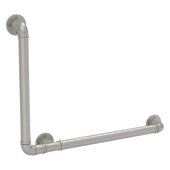  Pipeline Collection 12'' x 18'' Left Hand 90 Degree Grab Bar in Satin Nickel, 21-1/2'' W x 3-3/16'' D x 15-1/2'' H