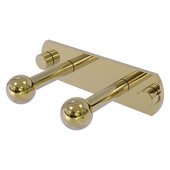  Prestige Skyline Collection 2-Position Multi Peg in Unlacquered Brass, 5-1/2'' W x 3'' D x 1-1/2'' H