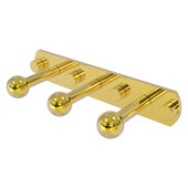  Prestige Skyline Collection 3-Position Multi Peg in Polished Brass, 8'' W x 3'' D x 1-1/2'' H