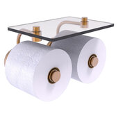  Prestige Skyline Collection 2-Roll Toilet Paper Holder with Glass Shelf in Brushed Bronze, 8-1/2'' W x 7-1/8'' D x 5-3/16'' H