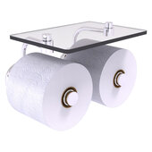  Prestige Skyline Collection 2-Roll Toilet Paper Holder with Glass Shelf in Polished Chrome, 8-1/2'' W x 7-1/8'' D x 5-3/16'' H