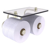  Prestige Skyline Collection 2-Roll Toilet Paper Holder with Glass Shelf in Polished Nickel, 8-1/2'' W x 7-1/8'' D x 5-3/16'' H