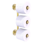  Prestige Skyline Collection 3-Roll Reserve Roll Toilet Paper Holder in Unlacquered Brass, 2-5/8'' W x 7-5/16'' D x 14'' H