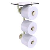  Prestige Skyline Collection 3-Roll Toilet Paper Holder with Glass Shelf in Polished Nickel, 8-13/16'' W x 7-13/16'' D x 15-13/16'' H