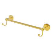  Prestige Skyline Collection 18'' Towel Bar with Integrated Hooks in Polished Brass, 20-1/4'' W x 5-11/16'' D x 3-7/8'' H