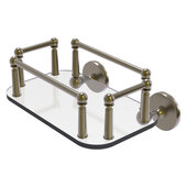  Prestige Skyline Collection Wall Mounted Glass Guest Towel Tray in Antique Brass, 10-1/4'' W x 8'' D x 5'' H