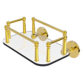  Prestige Skyline Collection Wall Mounted Glass Guest Towel Tray in Polished Brass, 10-1/4'' W x 8'' D x 5'' H