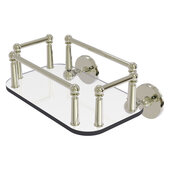 Prestige Skyline Collection Wall Mounted Glass Guest Towel Tray in Polished Nickel, 10-1/4'' W x 8'' D x 5'' H