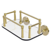  Prestige Skyline Collection Wall Mounted Glass Guest Towel Tray in Satin Brass, 10-1/4'' W x 8'' D x 5'' H