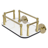 Prestige Skyline Collection Wall Mounted Glass Guest Towel Tray in Unlacquered Brass, 10-1/4'' W x 8'' D x 5'' H