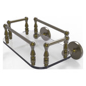  Prestige Skyline Collection Wall Mounted Glass Guest Towel Tray in Antique Brass, 10-1/4'' W x 8'' D x 4-13/16'' H