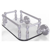  Prestige Skyline Collection Wall Mounted Glass Guest Towel Tray in Satin Chrome, 10-1/4'' W x 8'' D x 4-13/16'' H