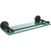  16 Inch Tempered Glass Shelf with Gallery Rail, Oil Rubbed Bronze