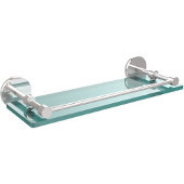  16 Inch Tempered Glass Shelf with Gallery Rail, Polished Chrome