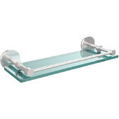  16 Inch Tempered Glass Shelf with Gallery Rail, Satin Chrome