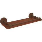  Prestige Skyline Collection 16 Inch Solid IPE Ironwood Shelf with Gallery Rail, Antique Bronze