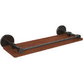  Prestige Skyline Collection 16 Inch Solid IPE Ironwood Shelf with Gallery Rail, Oil Rubbed Bronze