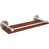  Prestige Skyline Collection 16 Inch Solid IPE Ironwood Shelf with Gallery Rail, Polished Chrome
