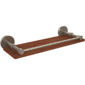  Prestige Skyline Collection 16 Inch Solid IPE Ironwood Shelf with Gallery Rail, Antique Pewter