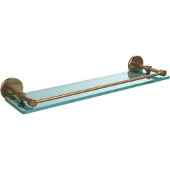  22 Inch Tempered Glass Shelf with Gallery Rail, Brushed Bronze