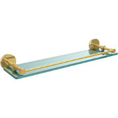  22 Inch Tempered Glass Shelf with Gallery Rail, Polished Brass