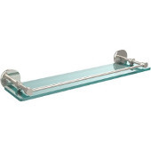  22 Inch Tempered Glass Shelf with Gallery Rail, Polished Nickel