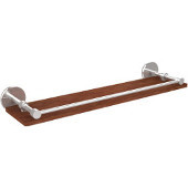  Prestige Skyline Collection 22 Inch Solid IPE Ironwood Shelf with Gallery Rail, Polished Chrome