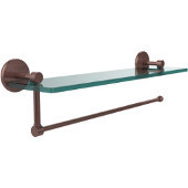  Prestige Skyline Collection Paper Towel Holder with 16 Inch Glass Shelf, Antique Copper