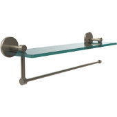  Prestige Skyline Collection Paper Towel Holder with 16 Inch Glass Shelf, Antique Pewter