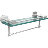  16 Inch Gallery Glass Shelf with Towel Bar, Satin Chrome