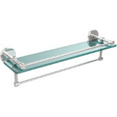  22 Inch Gallery Glass Shelf with Towel Bar, Polished Chrome
