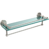  22 Inch Gallery Glass Shelf with Towel Bar, Satin Nickel
