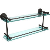  22 Inch Tempered Double Glass Shelf with Gallery Rail, Oil Rubbed Bronze