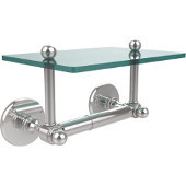  Prestige Skyline Collection Two Post Toilet Tissue Holder with Glass Shelf, Polished Chrome