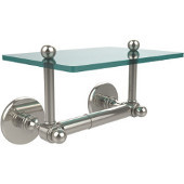  Prestige Skyline Collection Two Post Toilet Tissue Holder with Glass Shelf, Polished Nickel